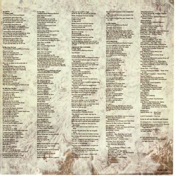 CD Sleeve Back, ABWH (Anderson, Bruford, Wakeman, Howe) - Anderson Bruford Wakeman Howe